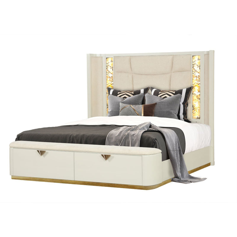 La Pierre - Juego de dormitorio con cama tapizada LED