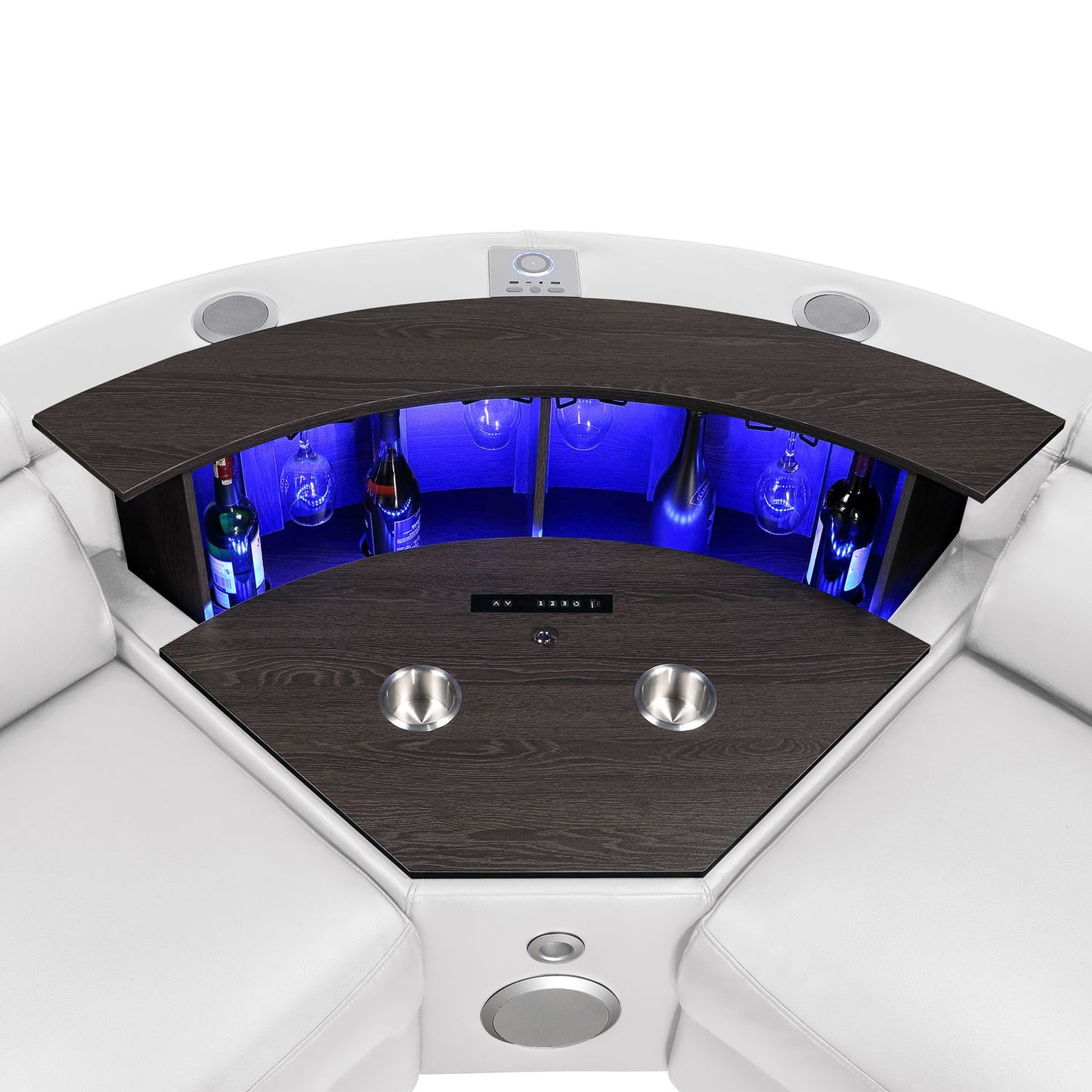Nova - Sectional With Bluetooth Speaker, LED And Lifting Wine Cabinet