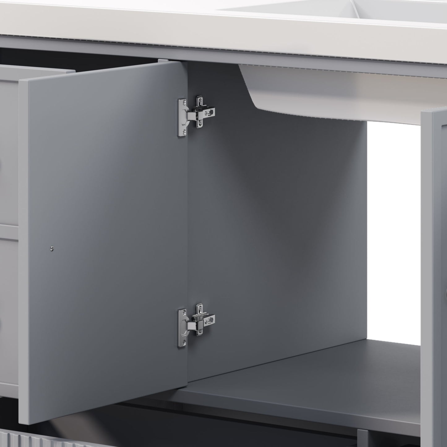 Bathroom Vanity With Separate Sink, Soft Close Doors And 4 Drawers