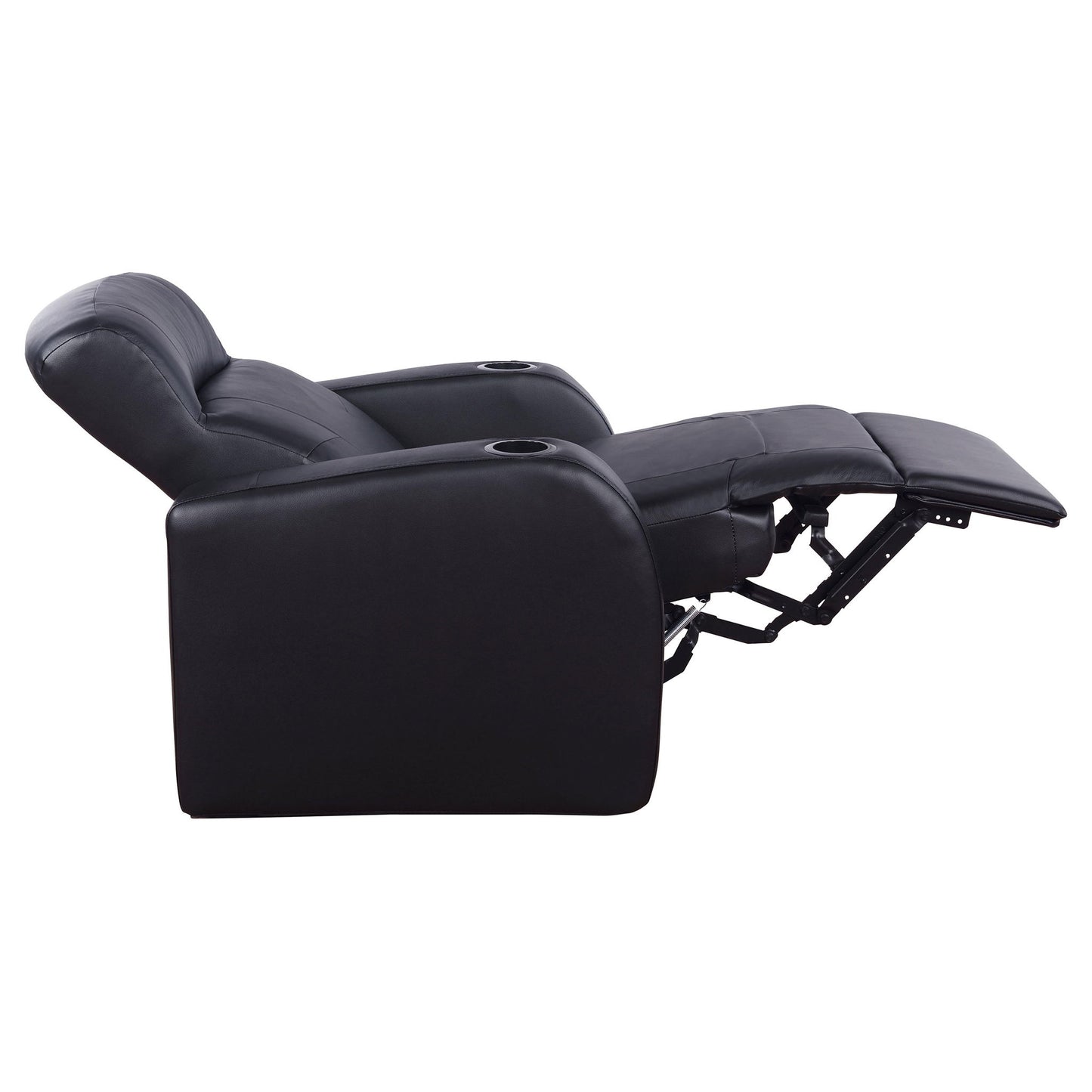 Upholstered Recliner With Cup Holder Comfort Lounge Chair - Black