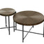 Coffee And End Table Set Waterproof Cover, Distressed Cylindrical Design, Legs Classic Rustic Charm (Set of 2)