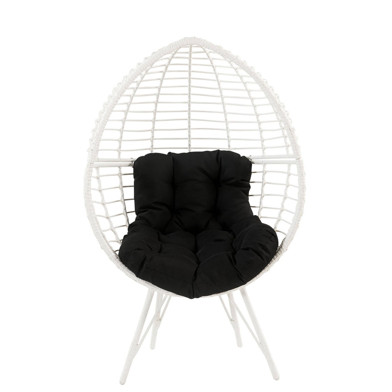 Galzed - Tumbona para patio - Negro / Blanco