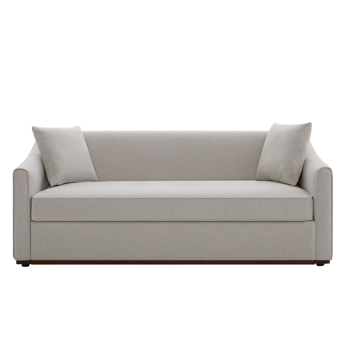 3 Seater Sofa With Wrap Around Armrests And Throw Pillows
