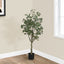 46" Tall, Artificial Plant, Eucalyptus Tree, Indoor, Faux, Fake, Floor, Greenery, Potted, Decorative - Green / Black