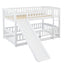 Low Bunk Bed With Slide, Fence And Ladder