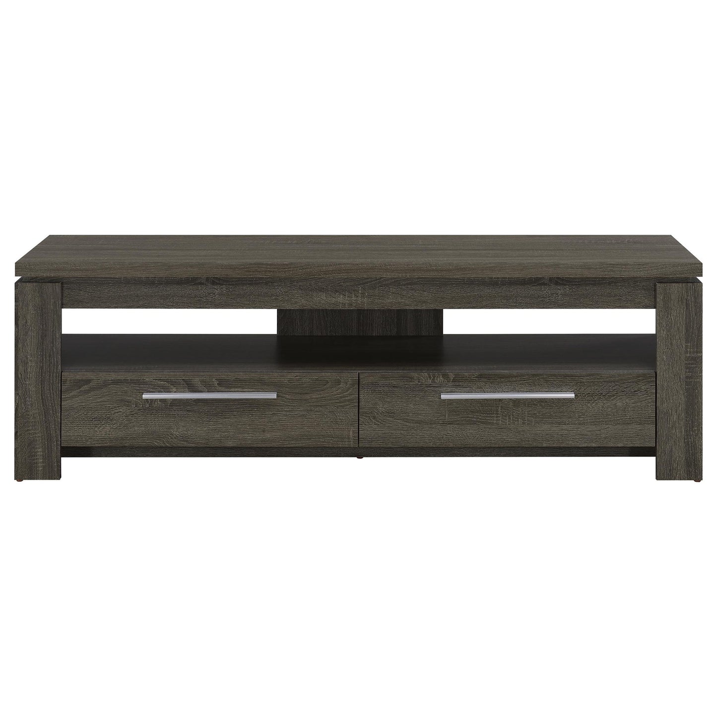 2 Drawer TV Console With Floating Top - Gray