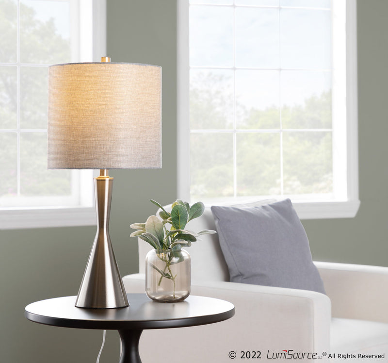 Gemma - Contemporary Table Lamp (Set of 2) - Brushed Nickel
