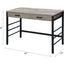 Disho - Weathered Writing Desk With USB - Oak