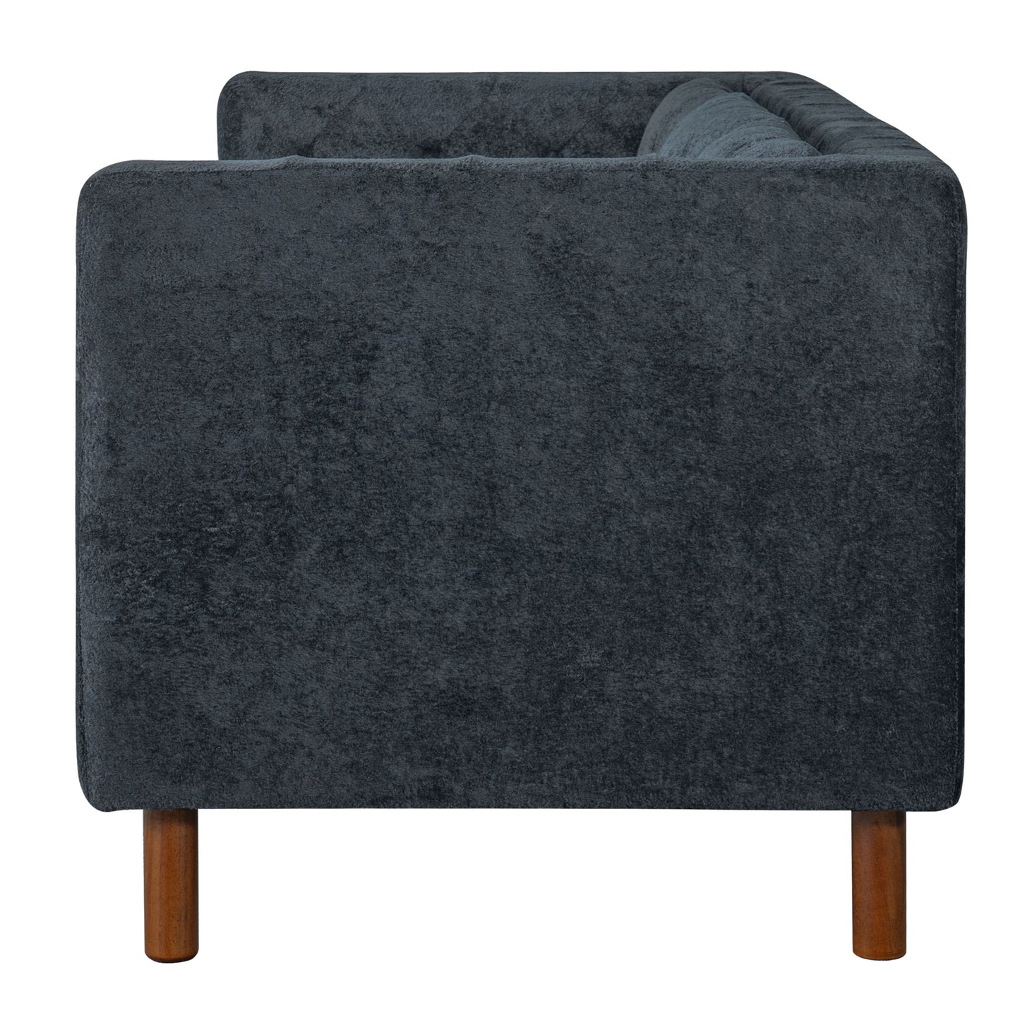 3 Seater Sofa With Square Arms, Tufted Pillow Back For Living Room