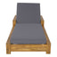 Chaise Lounge With Armrests, 2 Fold Cushion Set, 3 Position Adjustable Backrest, For Patio Pool - Dark Gray / Teak