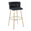 Cinch - Glam / Art Deco Fixed Height Barstool With Swivel With Round Footrest (Set of 2)