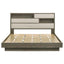 Eastern King Bed Bookcase Headboard With Hidden Storage - Oak