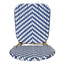 Outdoor Rattan And Aluminum French Armless Bistro Chairs Set - Navy Blue