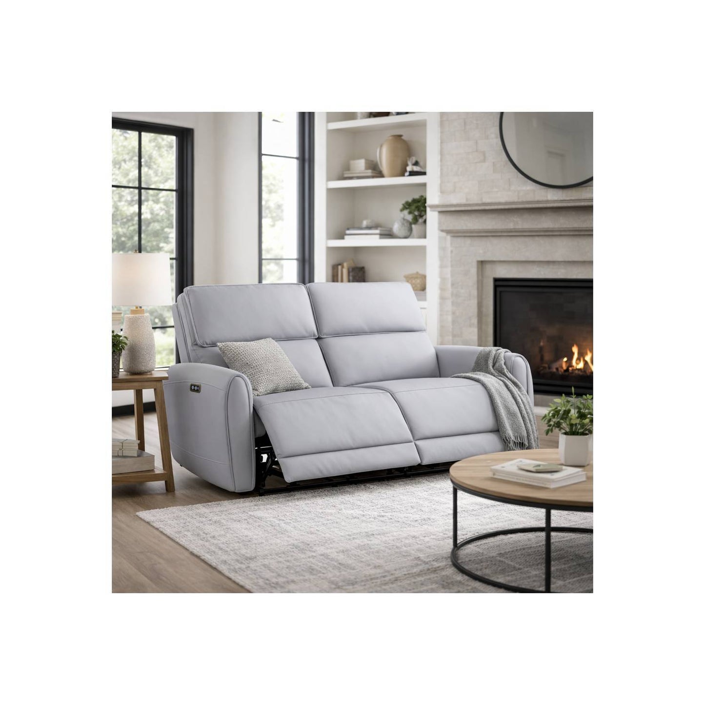 Jeromie - Power Motion Loveseat With USB Port - Gray