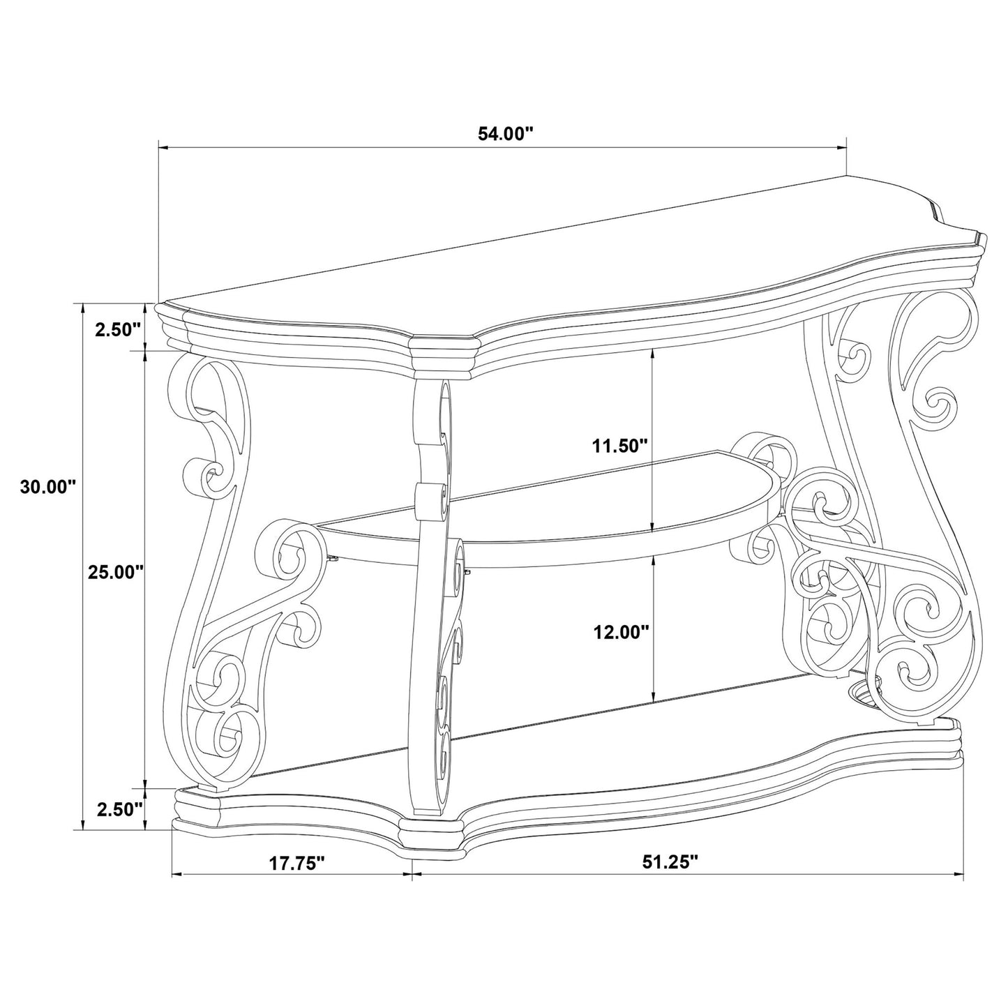 Gretta - Merlot 2 Shelf Sofa Console Table - Brown