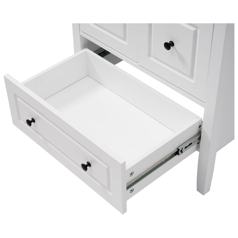Freestanding Bathroom Vanity With Sink, Soft Closing Cabinet And Drawers - White