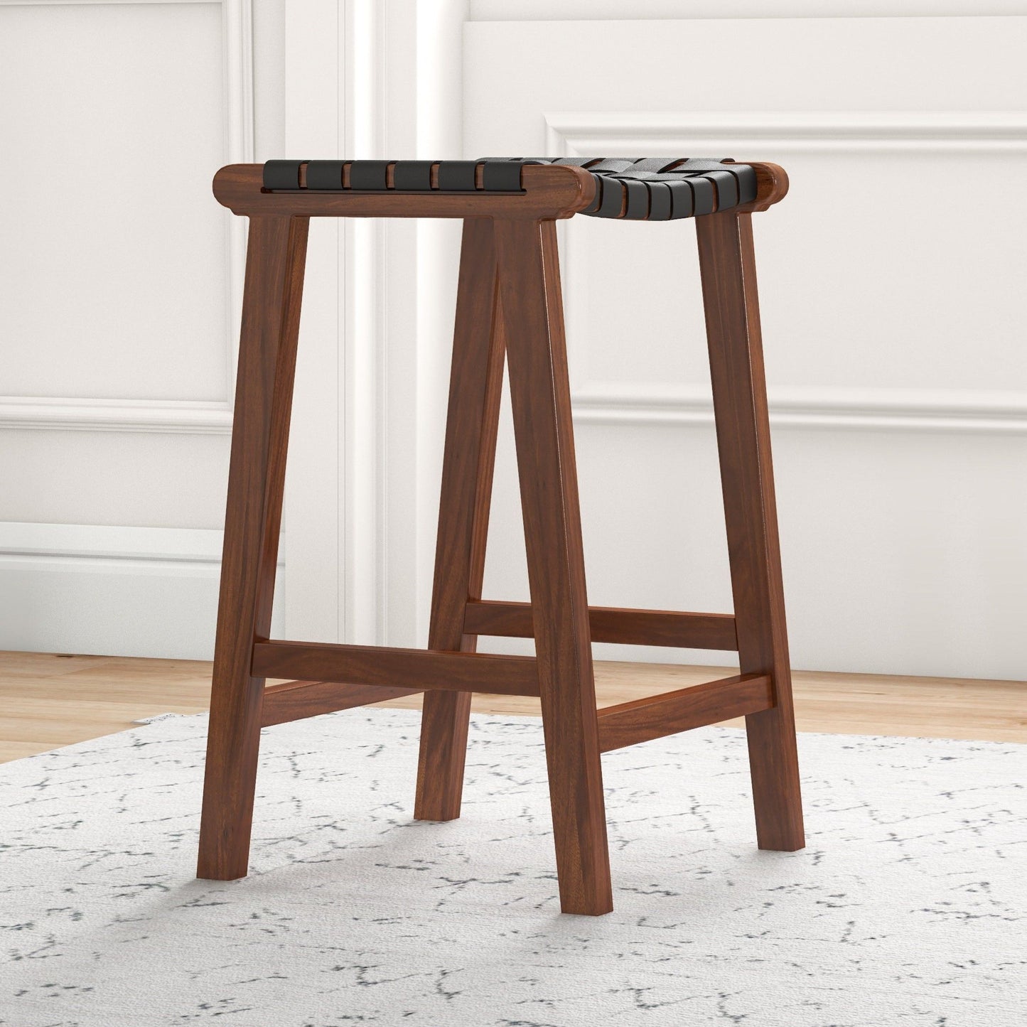 James - Mid-Century Modern Genuine Counter Stool