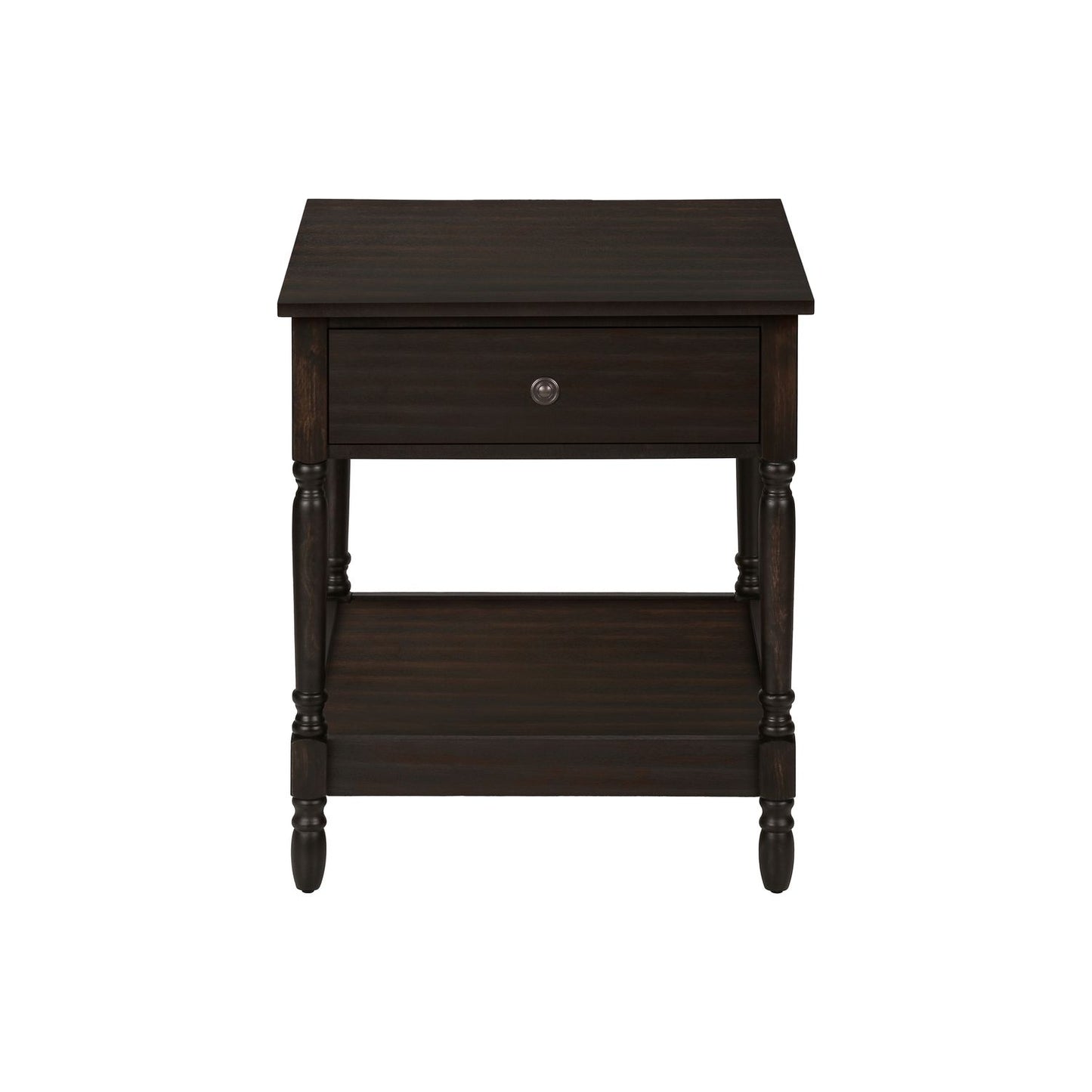 Accent - Table, 2 Tier, Square, Traditional - Walnut