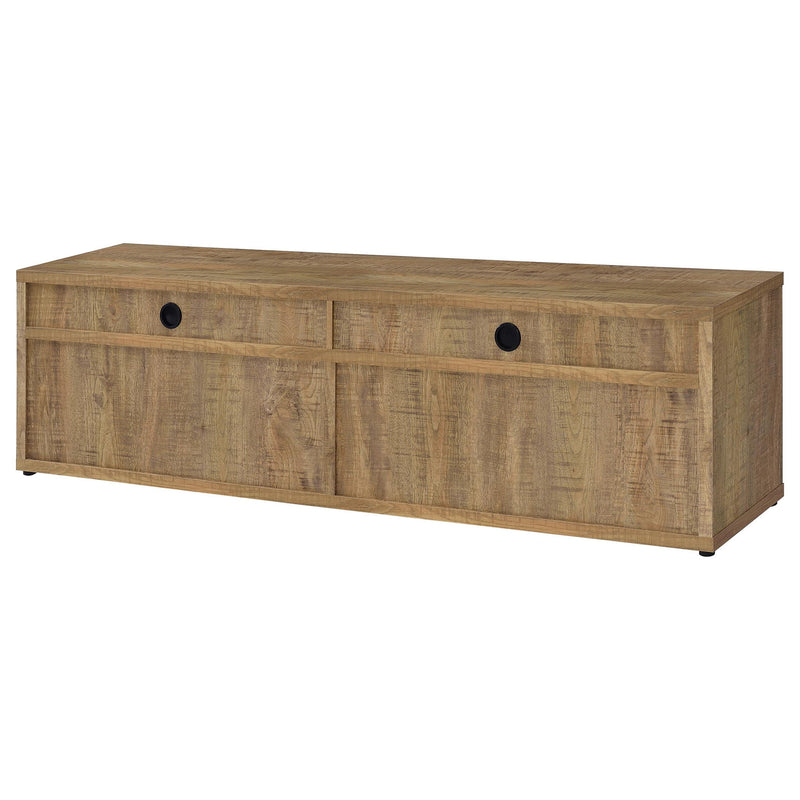 Palmer - 4 Door TV Stand With Open Shelves - Mango Color