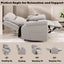 Chriki - Power Motion Recliner With Lift Heating Massage Chair - Beige