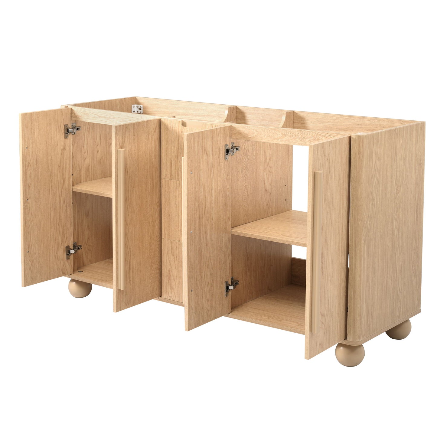 Bathroom Vanity Cabinet Only, 3 Drawers 4 Doors, Soft Close, Adjustable Shelf - Wood