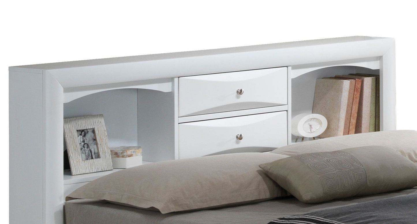 Modern Design Storage Bed With Bookcase Headboard