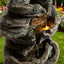 6 Tier Cascading Stone Water Fountain With LED Lights - Gray