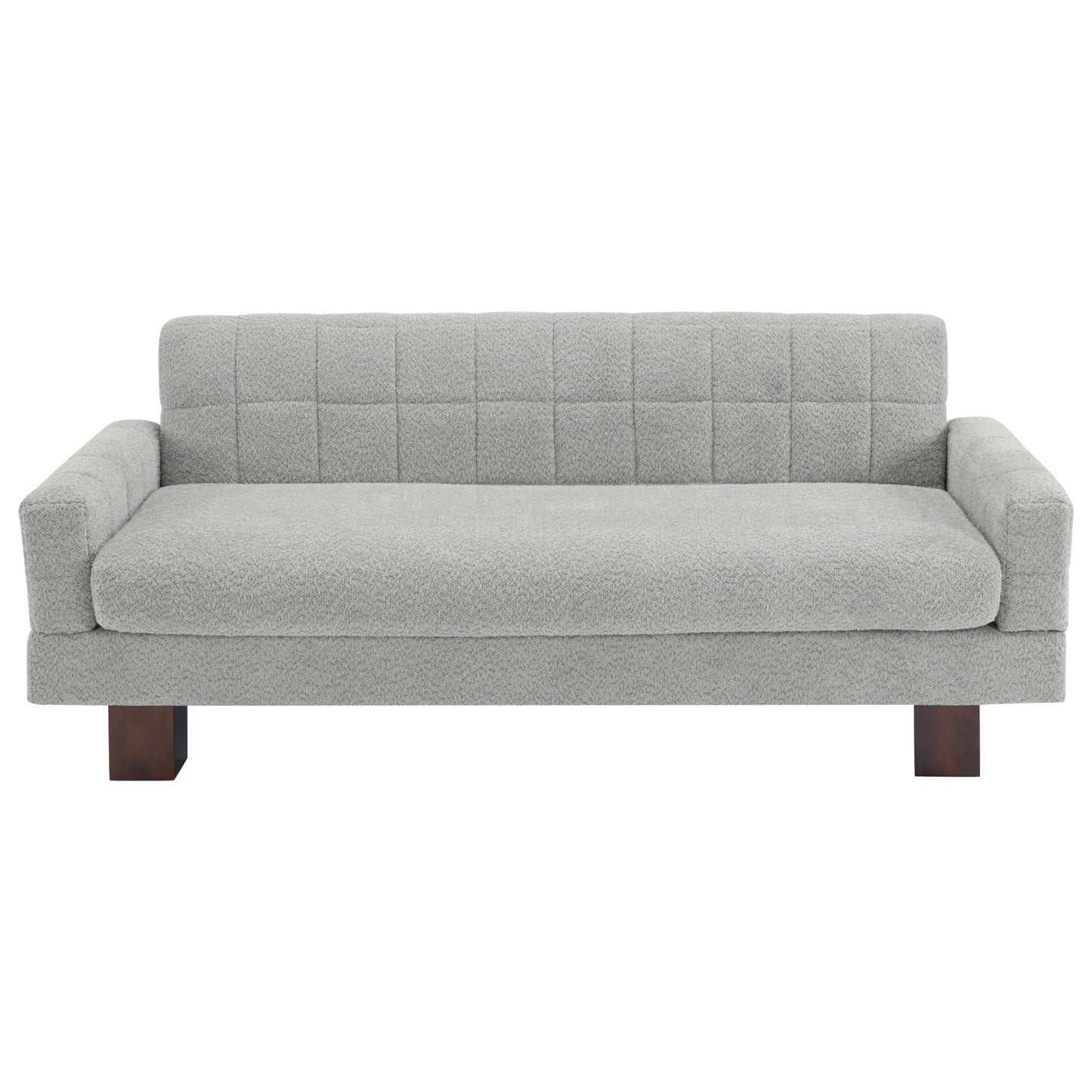 Modern Loveseat Sofa, 2 Seater With Square Arms For Living Room
