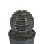 31.5" Tall Striped Column Fountain With LED Light Design For Outdoor Spaces - Gray