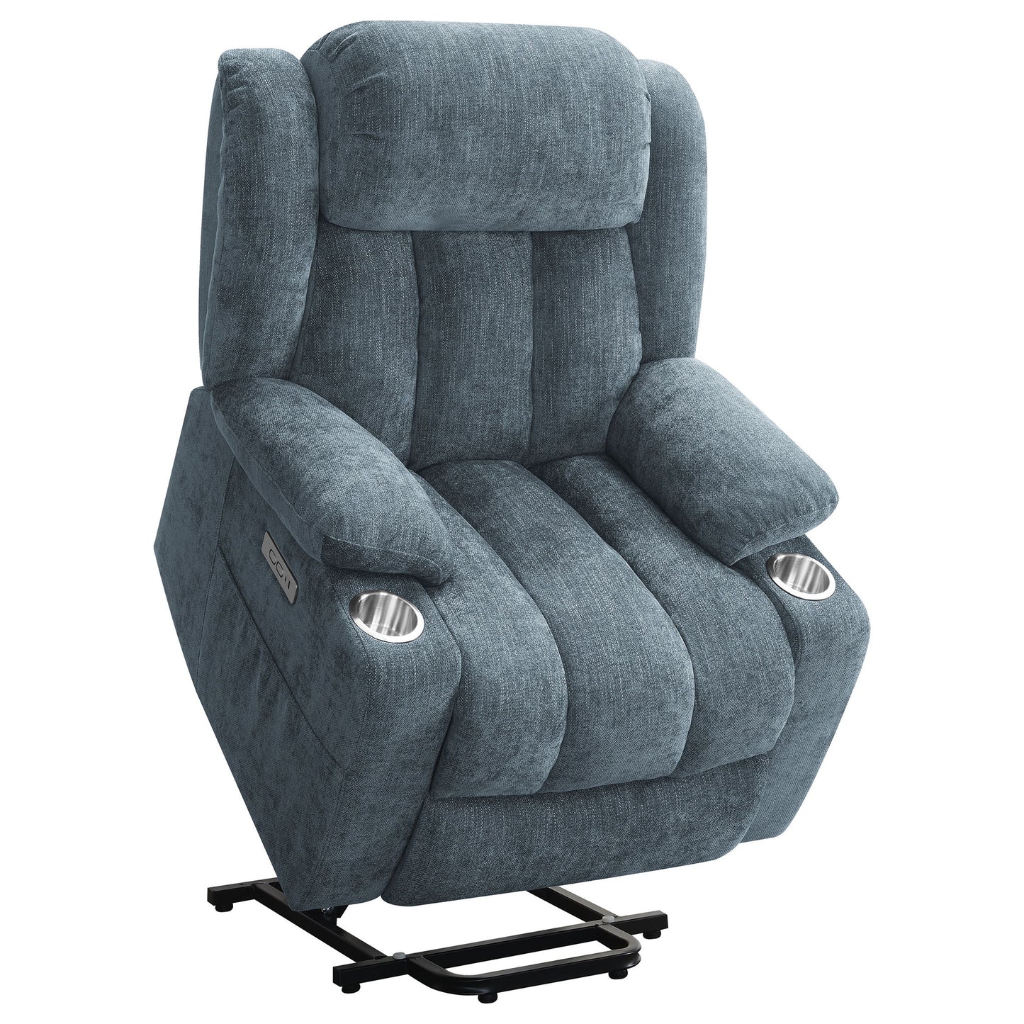 Beca - Upholstered Power Lift Recliner With Cupholders And USB Charging