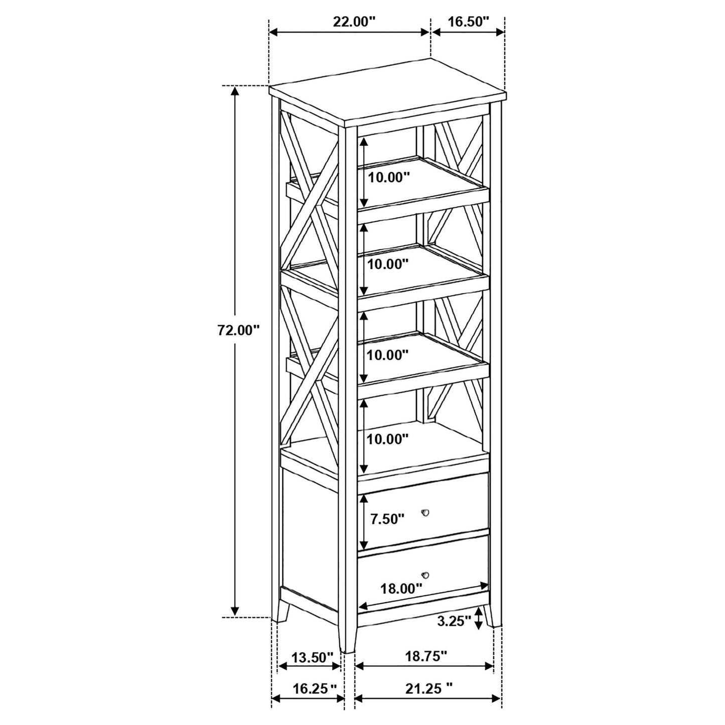 Evanston - 3 Piece 67" TV Stand - White