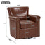 Swivel Accent Chair With Rolled Arm, Sewn Pillow Back, Nailhead Trim For Living Room