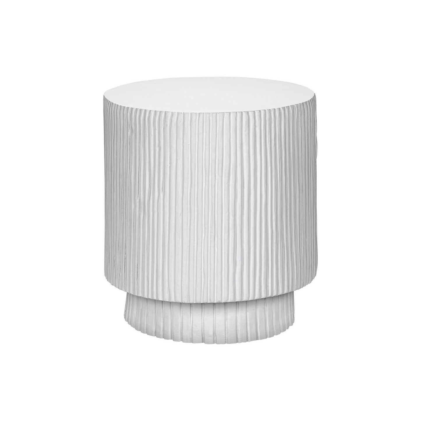 Round Accent Table, Indoor Outdoor - White