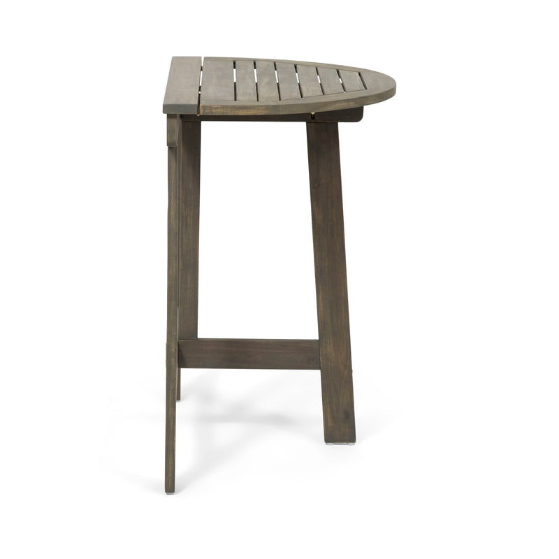 Outdoor Half Round Folding Acacia Wood Bistro Table