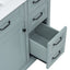 Bathroom Vanity With Sink, 2 Tip Out Drawers, Soft Close Hinges - Gray