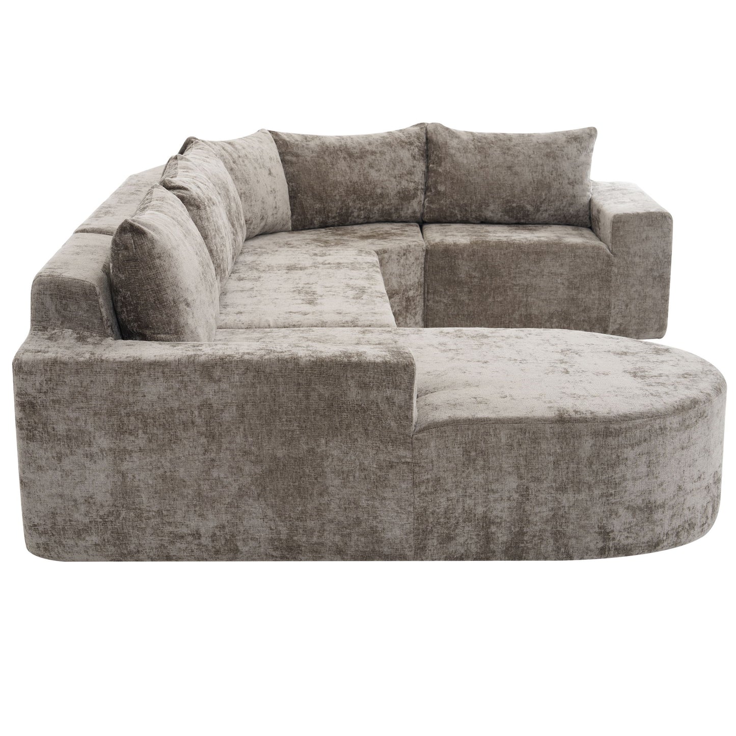 Modular Cloud Sectional Sofa Set, U-Shaped Upholstered Couch With Deep Seat