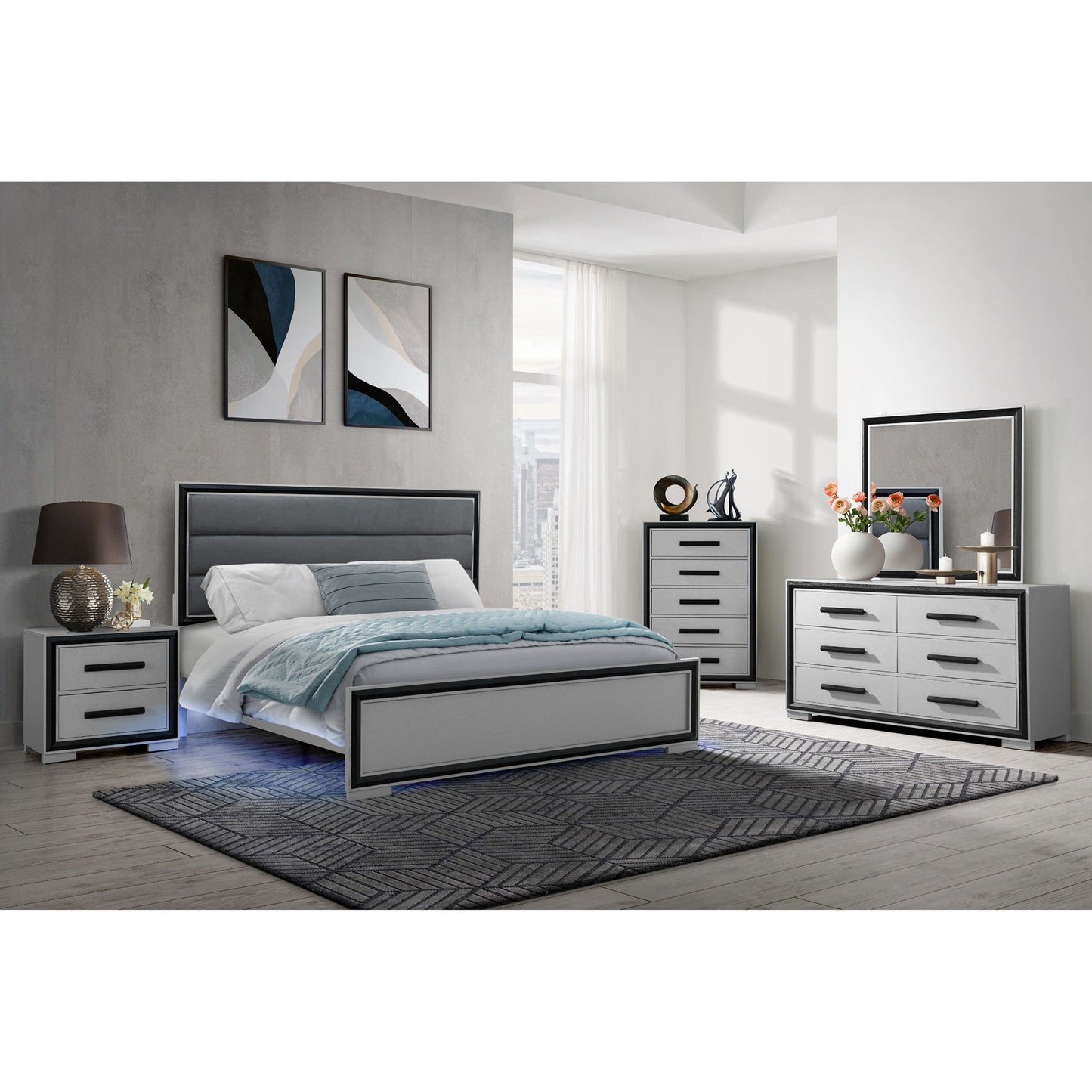Adelaide - Mirror - Gray / Black