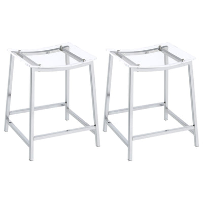 Staten - Backless Counter Stool (Set of 2) - Chrome