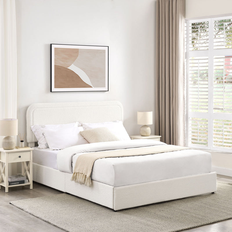 Liv - Cama plataforma tapizada con cajones patentada