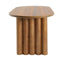 Oval Dining Table Set With 4 Birch Rattan Chairs - Brown / Light Brown