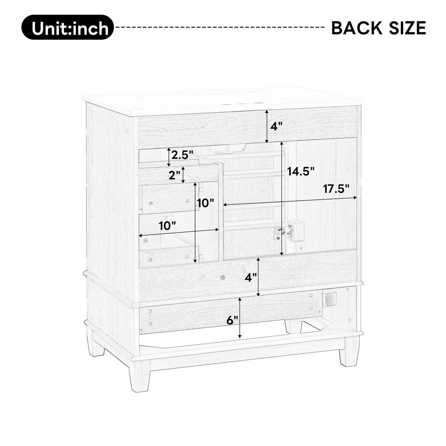 Freestanding Bathroom Vanity With Sink, Soft Close Doors & Drawers, Ample Storage - Wood