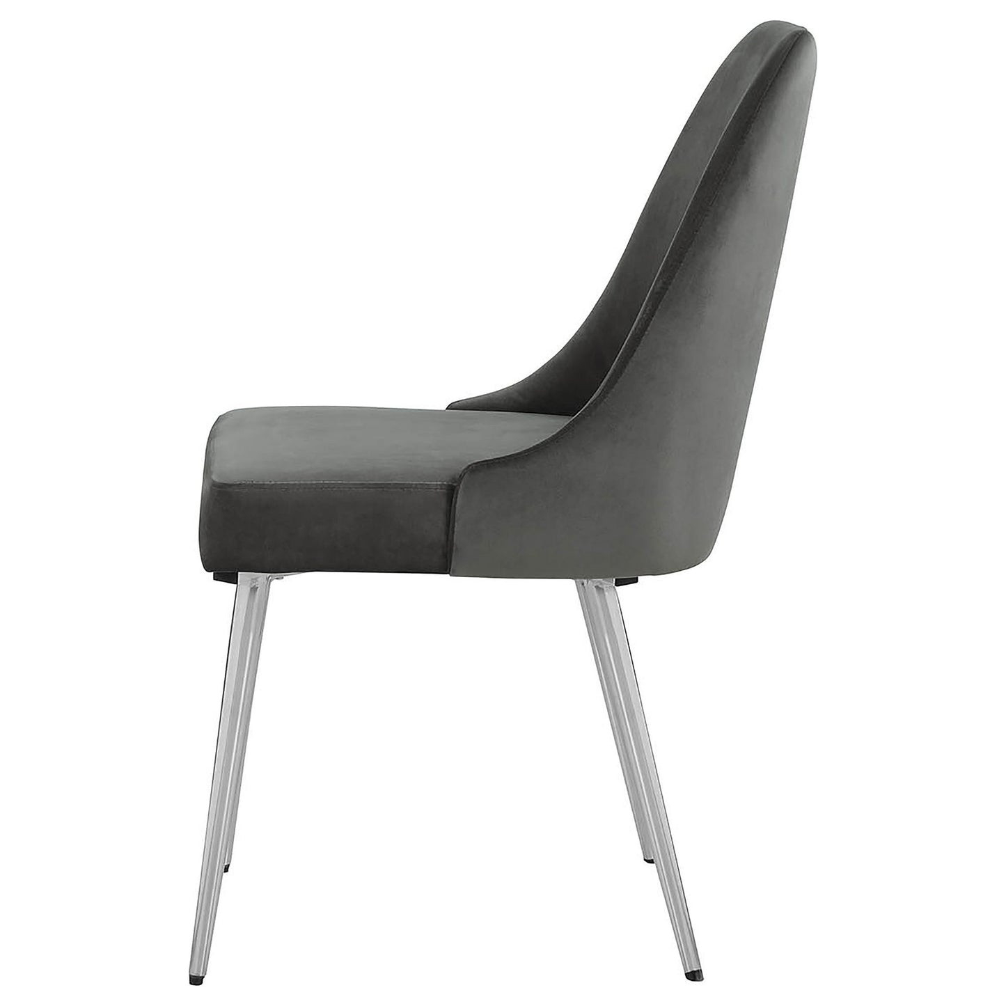 Padded Side Chair Of 2) With Upholstered Seat And Polished - Gray