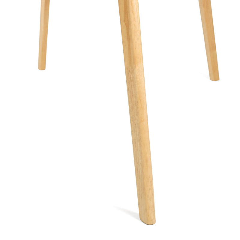 Dining Table With Splayed Rubberwood Legs & Faux Wood Tabletop, - White Oak