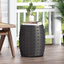 Outdoor End Table With Outstanding Studded Design - Matte Black