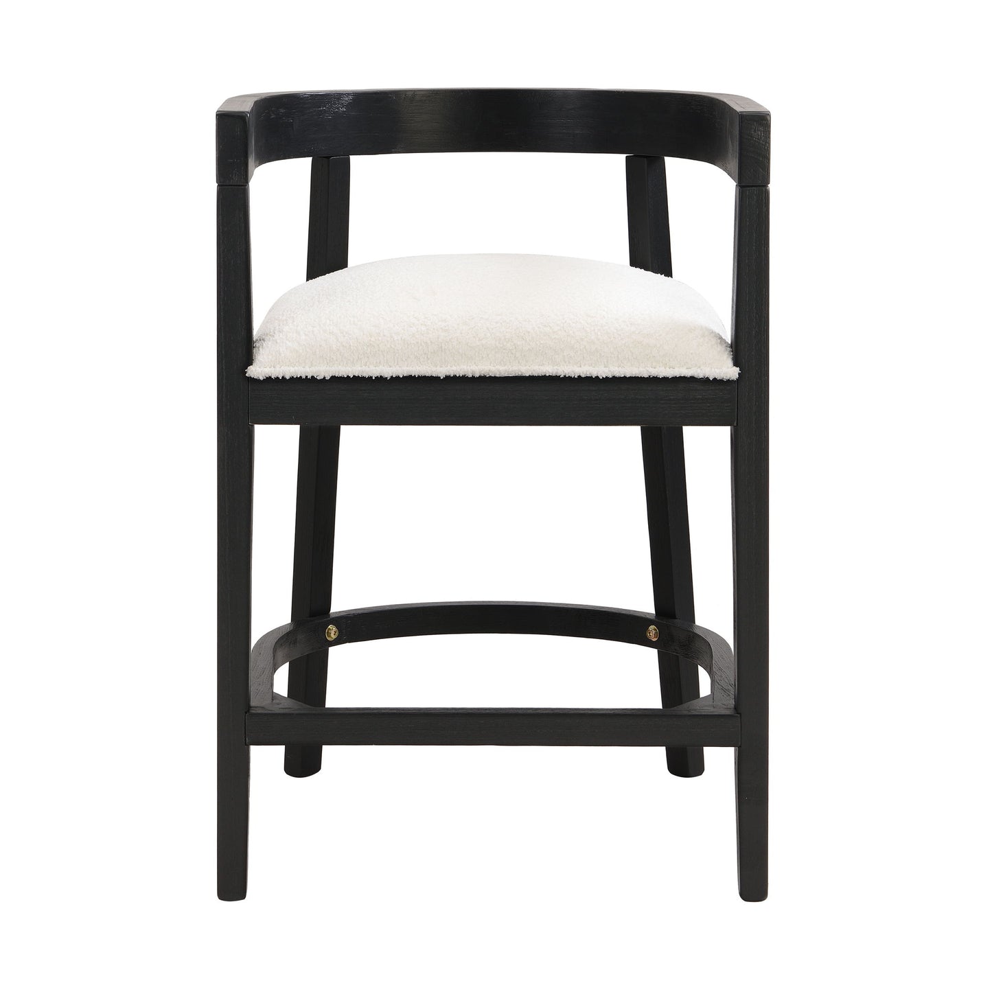 Modern Rubberwood Counter Stool Set With Upholstered Seats