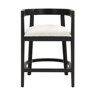 Modern Rubberwood Counter Stool Set With Upholstered Seats