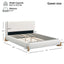 Queen Size Upholstered Bed With Slat Support - White