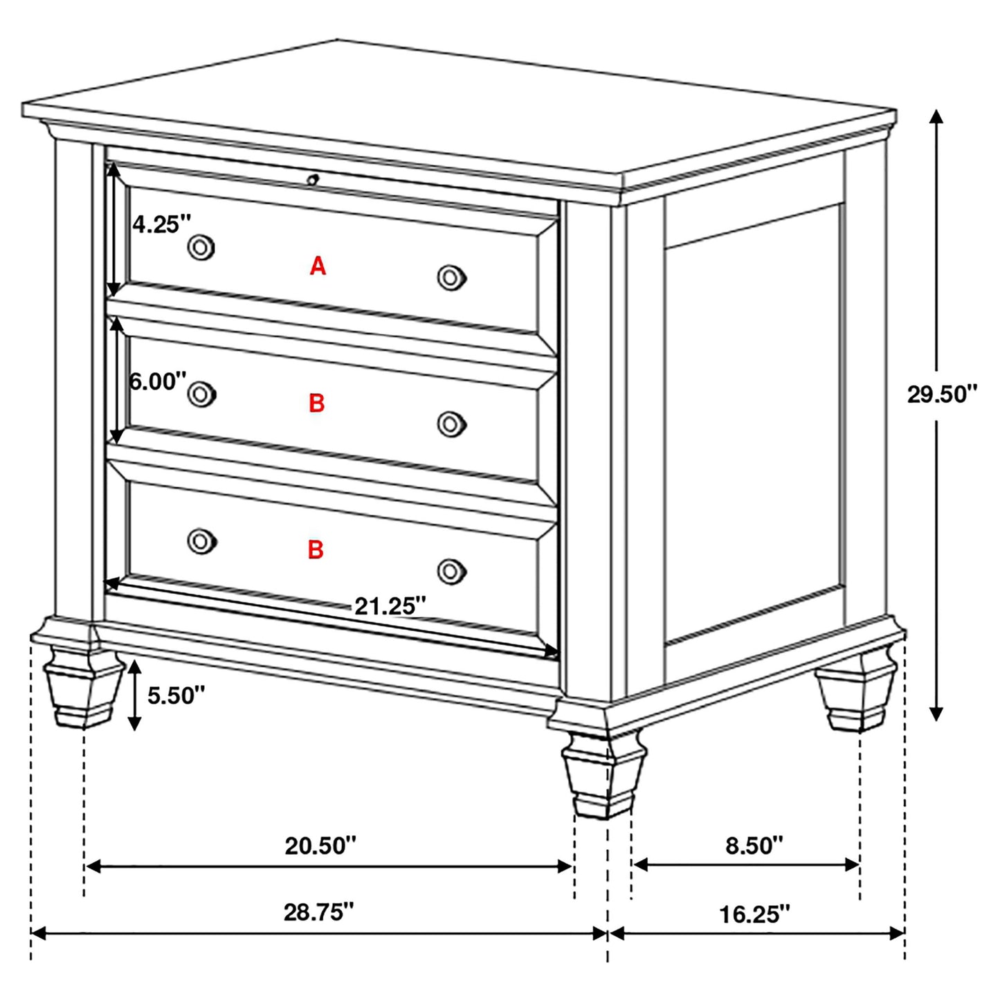 Rocco - 4 Piece Queen Bedroom Set - Cream White