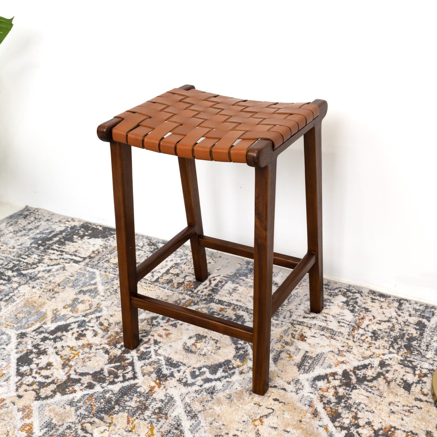 James - Mid-Century Modern Genuine Counter Stool