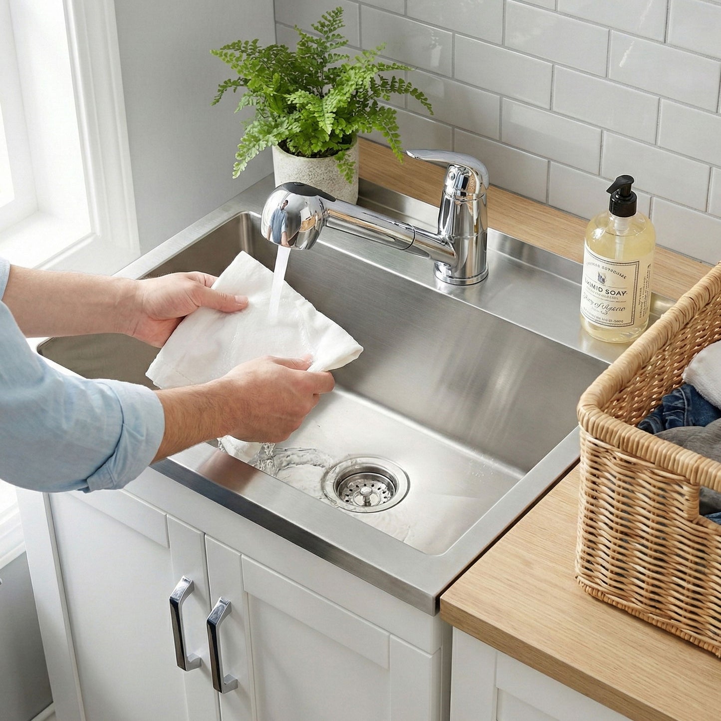 Kyle - Laundry Cabinet & Faucet And Stainless Steel Sink